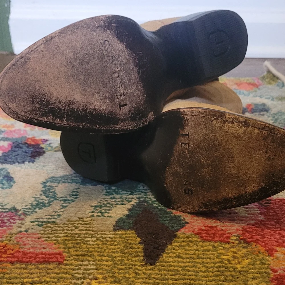 Tecovas Tan Cowboy Western Boots Suede The Lucy - Picture 7 of 12